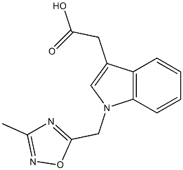 2-{1-[(3-methyl-1,2,4-oxadiazol-5-yl)methyl]-1H-indol-3-yl}acetic acid Struktur