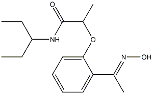 2-{2-[1-(hydroxyimino)ethyl]phenoxy}-N-(pentan-3-yl)propanamide Struktur