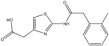 2-{2-[2-(2-methylphenyl)acetamido]-1,3-thiazol-4-yl}acetic acid Struktur