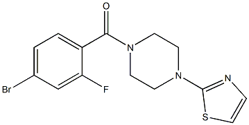 2-{4-[(4-bromo-2-fluorophenyl)carbonyl]piperazin-1-yl}-1,3-thiazole Struktur