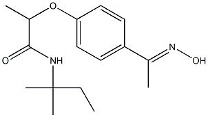 2-{4-[1-(hydroxyimino)ethyl]phenoxy}-N-(2-methylbutan-2-yl)propanamide Struktur