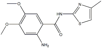 2-amino-4,5-dimethoxy-N-(4-methyl-1,3-thiazol-2-yl)benzamide Struktur