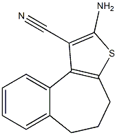 2-amino-5,6-dihydro-4H-benzo[3,4]cyclohepta[1,2-b]thiophene-1-carbonitrile Struktur