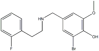 2-bromo-4-({[2-(2-fluorophenyl)ethyl]amino}methyl)-6-methoxyphenol Struktur