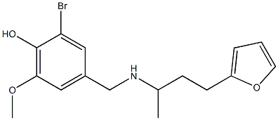 2-bromo-4-({[4-(furan-2-yl)butan-2-yl]amino}methyl)-6-methoxyphenol Struktur