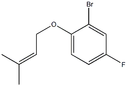 2-bromo-4-fluoro-1-[(3-methylbut-2-en-1-yl)oxy]benzene Struktur