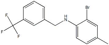 2-bromo-4-methyl-N-{[3-(trifluoromethyl)phenyl]methyl}aniline Struktur