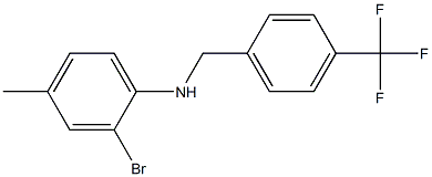 2-bromo-4-methyl-N-{[4-(trifluoromethyl)phenyl]methyl}aniline Struktur