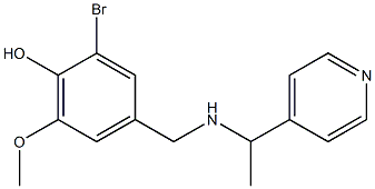 2-bromo-6-methoxy-4-({[1-(pyridin-4-yl)ethyl]amino}methyl)phenol Struktur