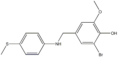 2-bromo-6-methoxy-4-({[4-(methylsulfanyl)phenyl]amino}methyl)phenol Struktur