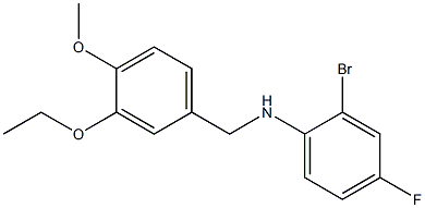 2-bromo-N-[(3-ethoxy-4-methoxyphenyl)methyl]-4-fluoroaniline Struktur