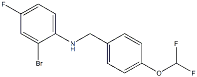 2-bromo-N-{[4-(difluoromethoxy)phenyl]methyl}-4-fluoroaniline Struktur