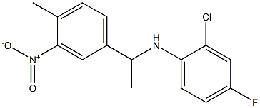 2-chloro-4-fluoro-N-[1-(4-methyl-3-nitrophenyl)ethyl]aniline Struktur