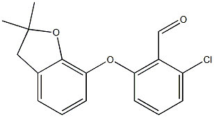 2-chloro-6-[(2,2-dimethyl-2,3-dihydro-1-benzofuran-7-yl)oxy]benzaldehyde Struktur