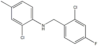 2-chloro-N-[(2-chloro-4-fluorophenyl)methyl]-4-methylaniline Struktur