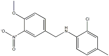 2-chloro-N-[(4-methoxy-3-nitrophenyl)methyl]-4-methylaniline Struktur