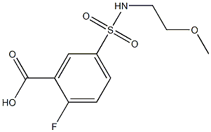 2-fluoro-5-{[(2-methoxyethyl)amino]sulfonyl}benzoic acid Struktur