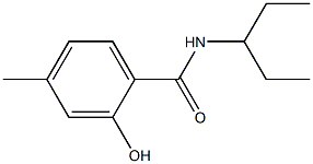 2-hydroxy-4-methyl-N-(pentan-3-yl)benzamide Struktur