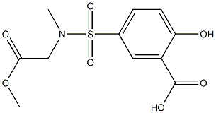 2-hydroxy-5-[(2-methoxy-2-oxoethyl)(methyl)sulfamoyl]benzoic acid Struktur