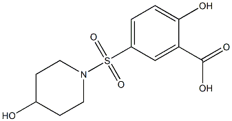 2-hydroxy-5-[(4-hydroxypiperidine-1-)sulfonyl]benzoic acid Struktur