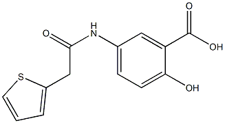 2-hydroxy-5-[(thien-2-ylacetyl)amino]benzoic acid Struktur