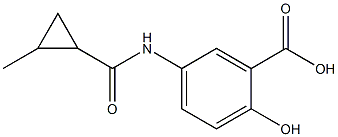 2-hydroxy-5-{[(2-methylcyclopropyl)carbonyl]amino}benzoic acid Struktur