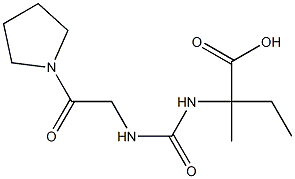 2-methyl-2-({[(2-oxo-2-pyrrolidin-1-ylethyl)amino]carbonyl}amino)butanoic acid Struktur