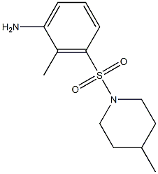 2-methyl-3-[(4-methylpiperidine-1-)sulfonyl]aniline Struktur