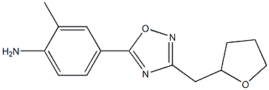 2-methyl-4-[3-(oxolan-2-ylmethyl)-1,2,4-oxadiazol-5-yl]aniline Struktur