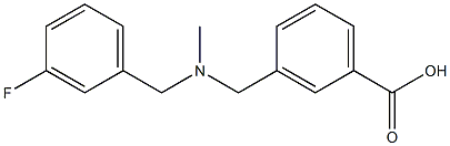 3-({[(3-fluorophenyl)methyl](methyl)amino}methyl)benzoic acid Struktur