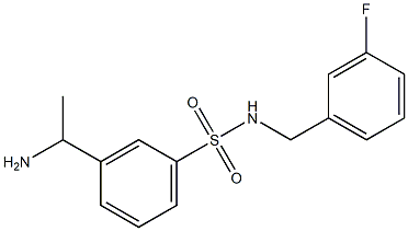 3-(1-aminoethyl)-N-[(3-fluorophenyl)methyl]benzene-1-sulfonamide Struktur