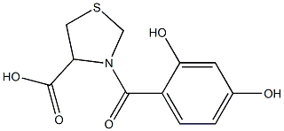 3-(2,4-dihydroxybenzoyl)-1,3-thiazolidine-4-carboxylic acid Struktur