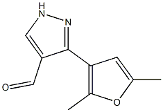 3-(2,5-dimethylfuran-3-yl)-1H-pyrazole-4-carbaldehyde Struktur