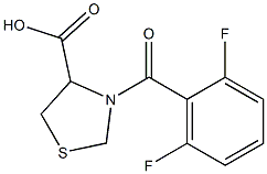 3-(2,6-difluorobenzoyl)-1,3-thiazolidine-4-carboxylic acid Struktur