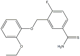 3-(2-ethoxyphenoxymethyl)-4-fluorobenzene-1-carbothioamide Struktur