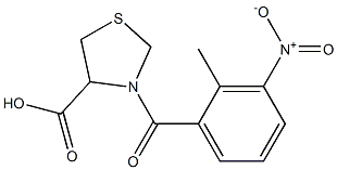 3-(2-methyl-3-nitrobenzoyl)-1,3-thiazolidine-4-carboxylic acid Struktur