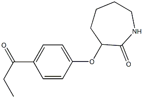 3-(4-propanoylphenoxy)azepan-2-one Struktur