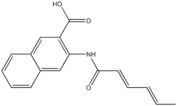 3-(hexa-2,4-dienamido)naphthalene-2-carboxylic acid Struktur