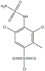 3,5-dichloro-2-methyl-4-(sulfamoylamino)benzene-1-sulfonyl chloride Struktur