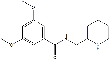 3,5-dimethoxy-N-(piperidin-2-ylmethyl)benzamide Struktur