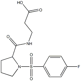 3-[({1-[(4-fluorophenyl)sulfonyl]pyrrolidin-2-yl}carbonyl)amino]propanoic acid Struktur