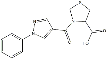 3-[(1-phenyl-1H-pyrazol-4-yl)carbonyl]-1,3-thiazolidine-4-carboxylic acid Struktur