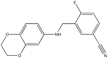 3-[(2,3-dihydro-1,4-benzodioxin-6-ylamino)methyl]-4-fluorobenzonitrile Struktur