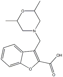 3-[(2,6-dimethylmorpholin-4-yl)methyl]-1-benzofuran-2-carboxylic acid Struktur