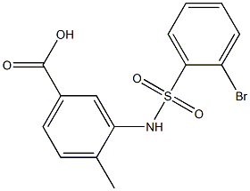 3-[(2-bromobenzene)sulfonamido]-4-methylbenzoic acid Struktur