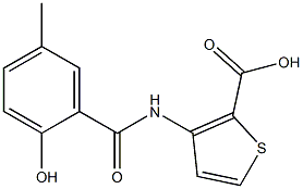 3-[(2-hydroxy-5-methylbenzene)amido]thiophene-2-carboxylic acid Struktur