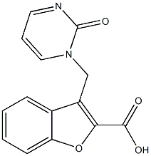 3-[(2-oxo-1,2-dihydropyrimidin-1-yl)methyl]-1-benzofuran-2-carboxylic acid Struktur