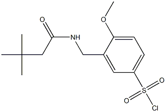 3-[(3,3-dimethylbutanamido)methyl]-4-methoxybenzene-1-sulfonyl chloride Struktur