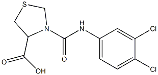 3-[(3,4-dichlorophenyl)carbamoyl]-1,3-thiazolidine-4-carboxylic acid Struktur