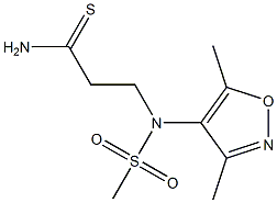 3-[(3,5-dimethyl-1,2-oxazole-4-)(methyl)sulfonamido]propanethioamide Struktur